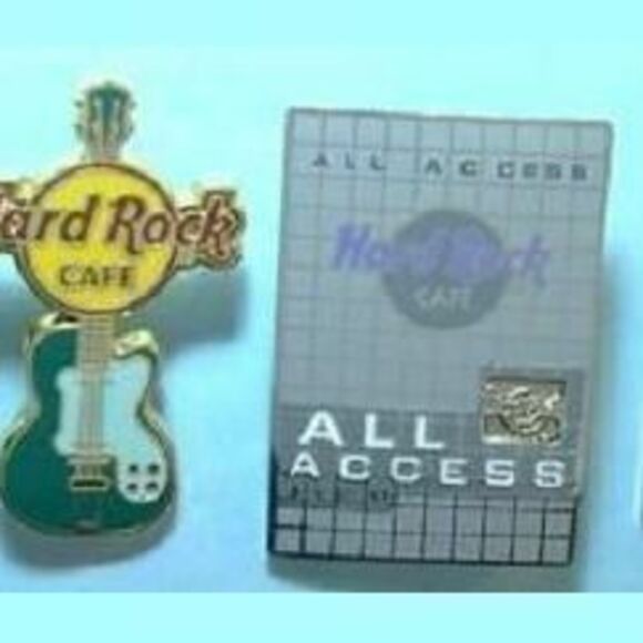 Hard Rock Cafe Pins  2002 ALL Access Pin & Small Guitar Pin - Picture 1 of 1